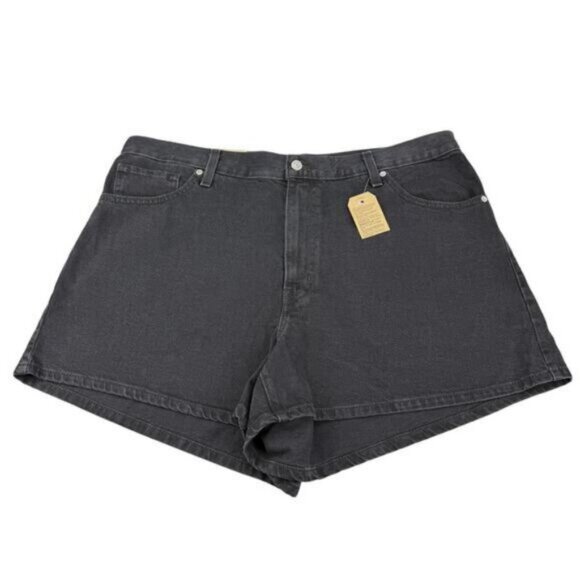 Levi's High Waisted Mom Shorts In Black Size 20W - Picture 3 of 8
